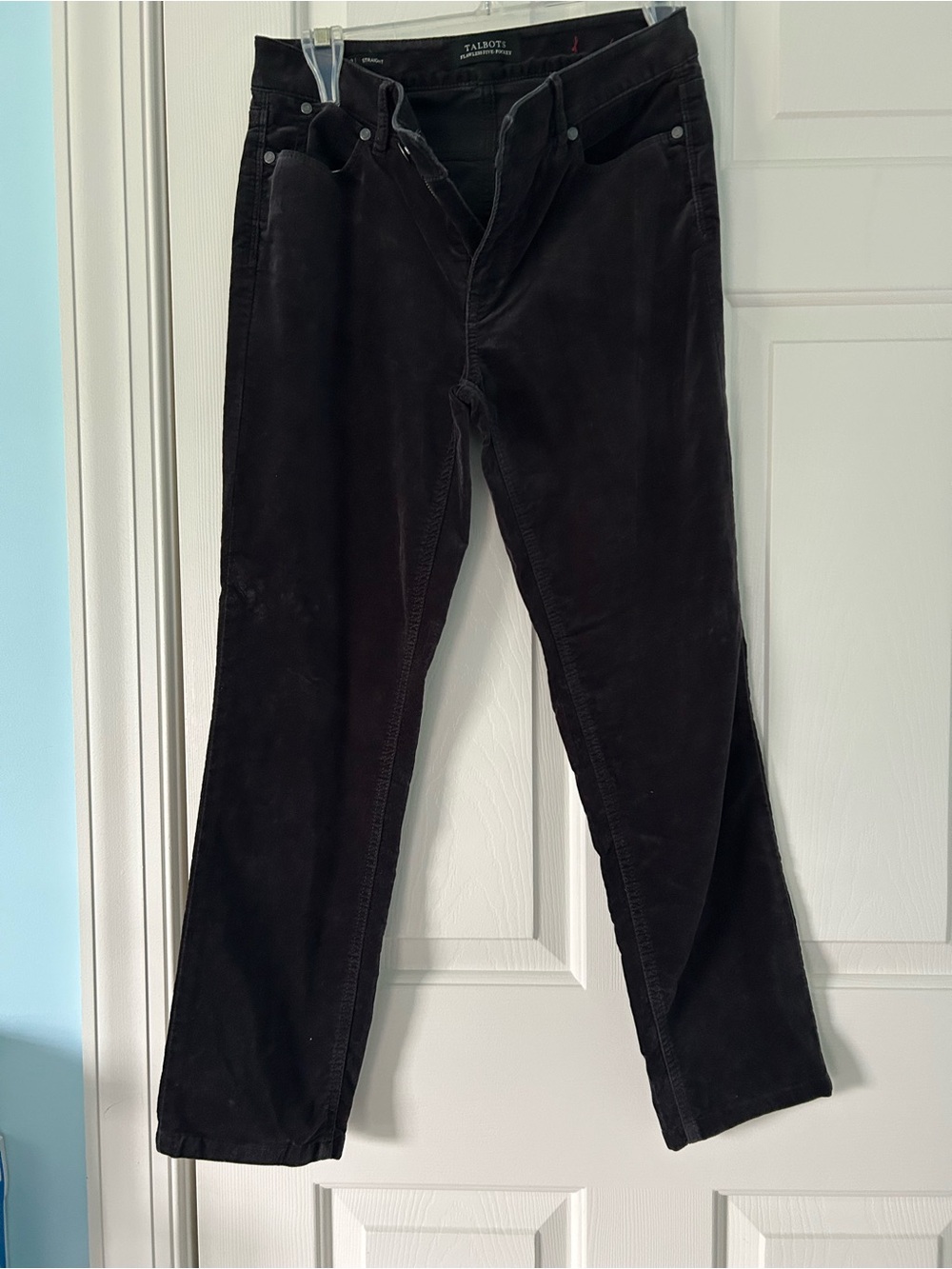 Talbots Straight-Leg Corduroy Pants in Charcoal Grey